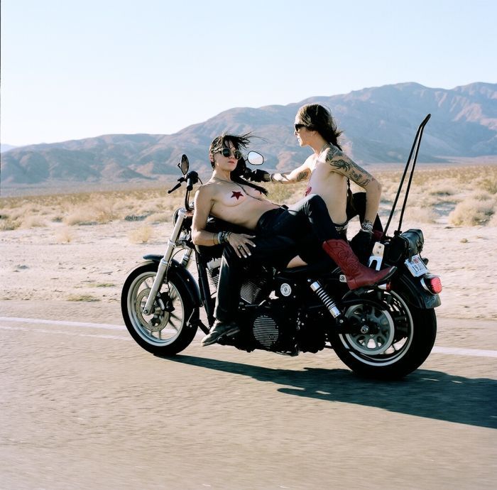 Girls on a motorcycle in Tripoli